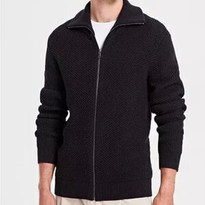 655 NWT  Alfani Men's Honeycomb Zip-Front Cardigan Size 3XL